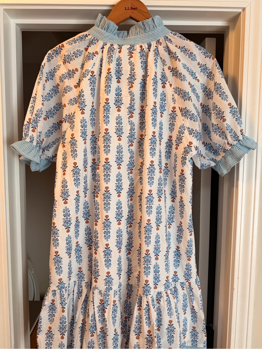 Umgee Blue and Cream Floral Casual Kids Dress